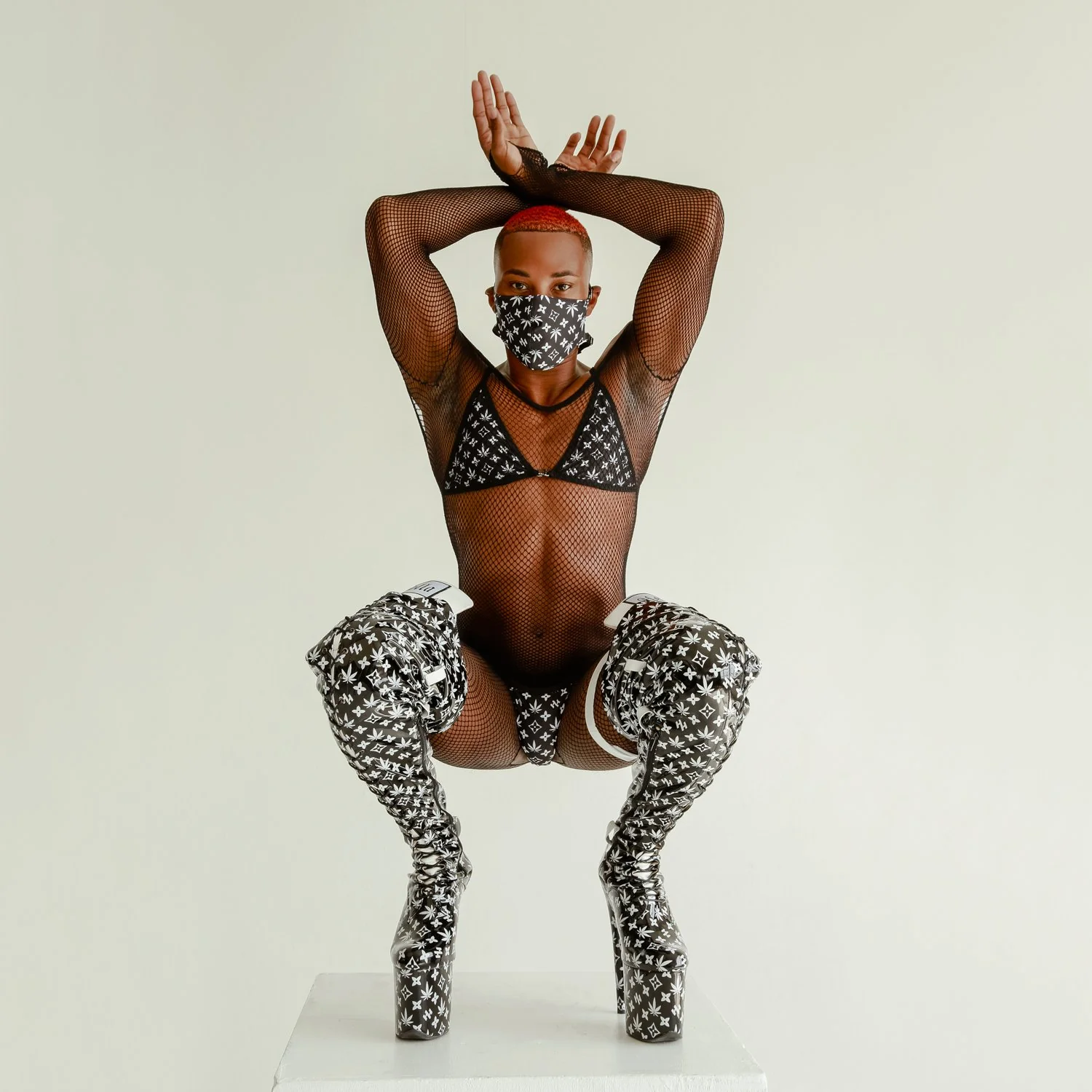 Branded Thigh High - Black - 8 INCH - Image 6